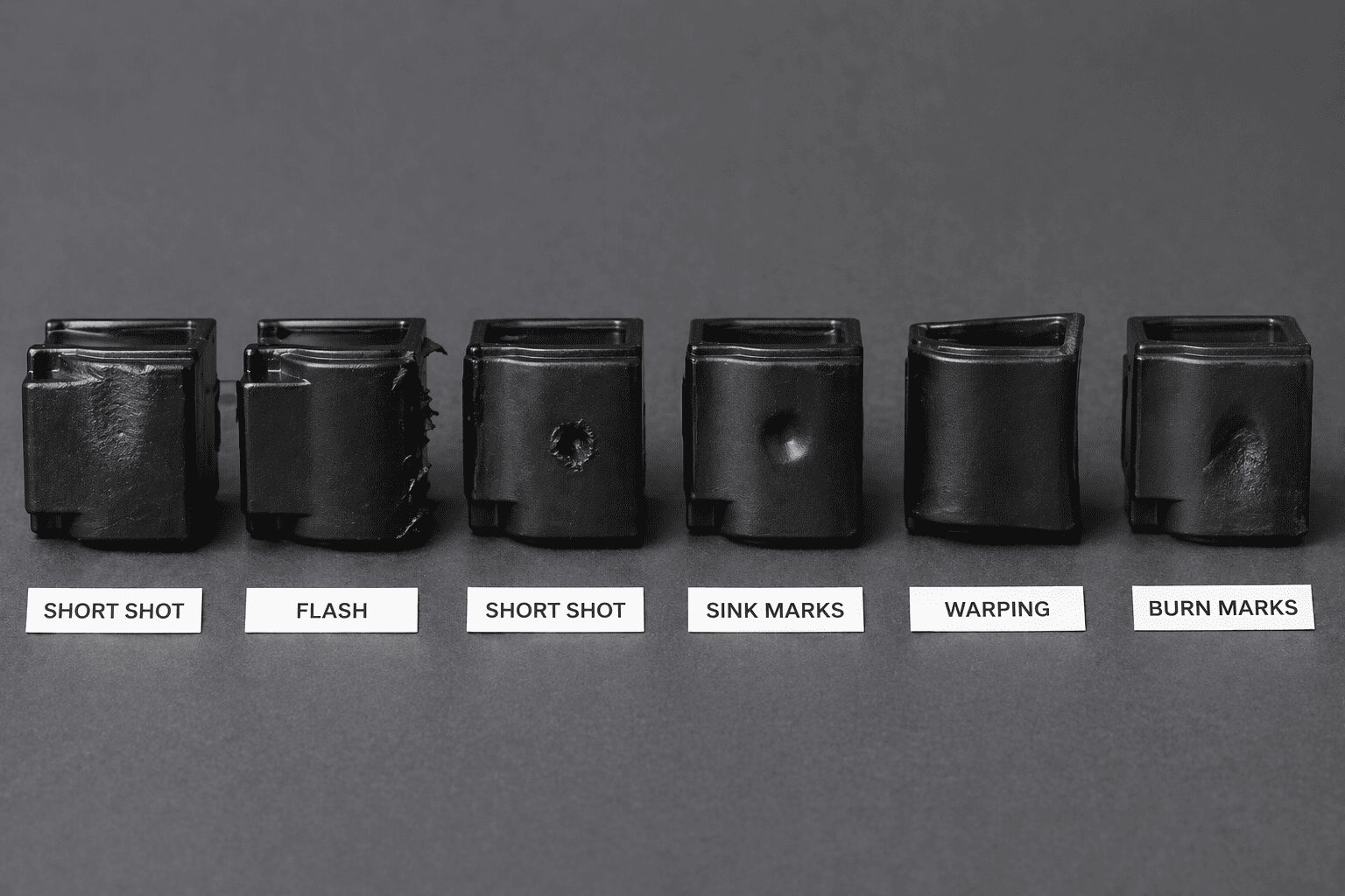 Common plastic injection molding defects examples.