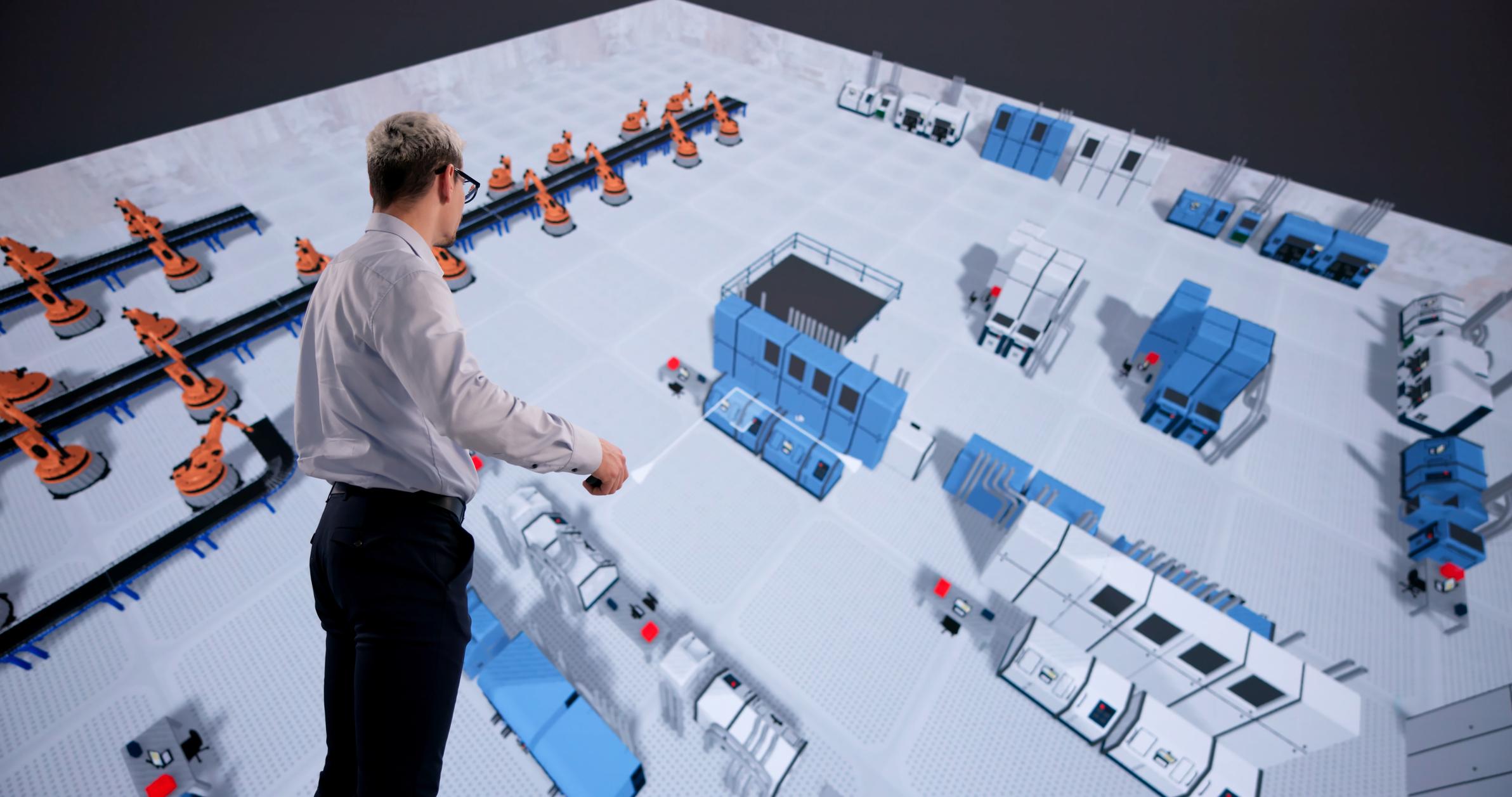 Engineer Enhancing Industrial Machine Arrangement.