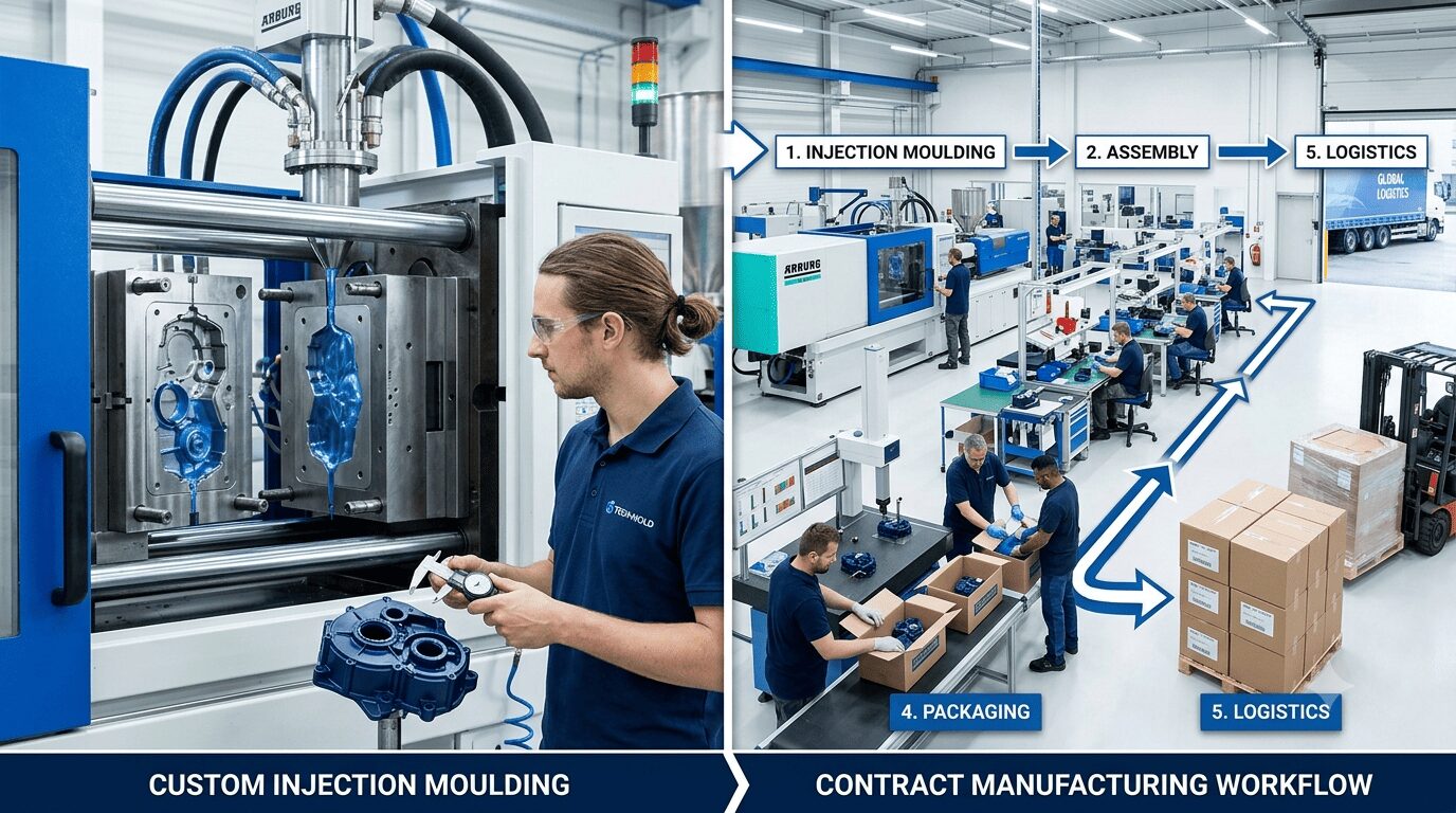 Custom Moulding vs Contract Manufacturing: The Core Difference.